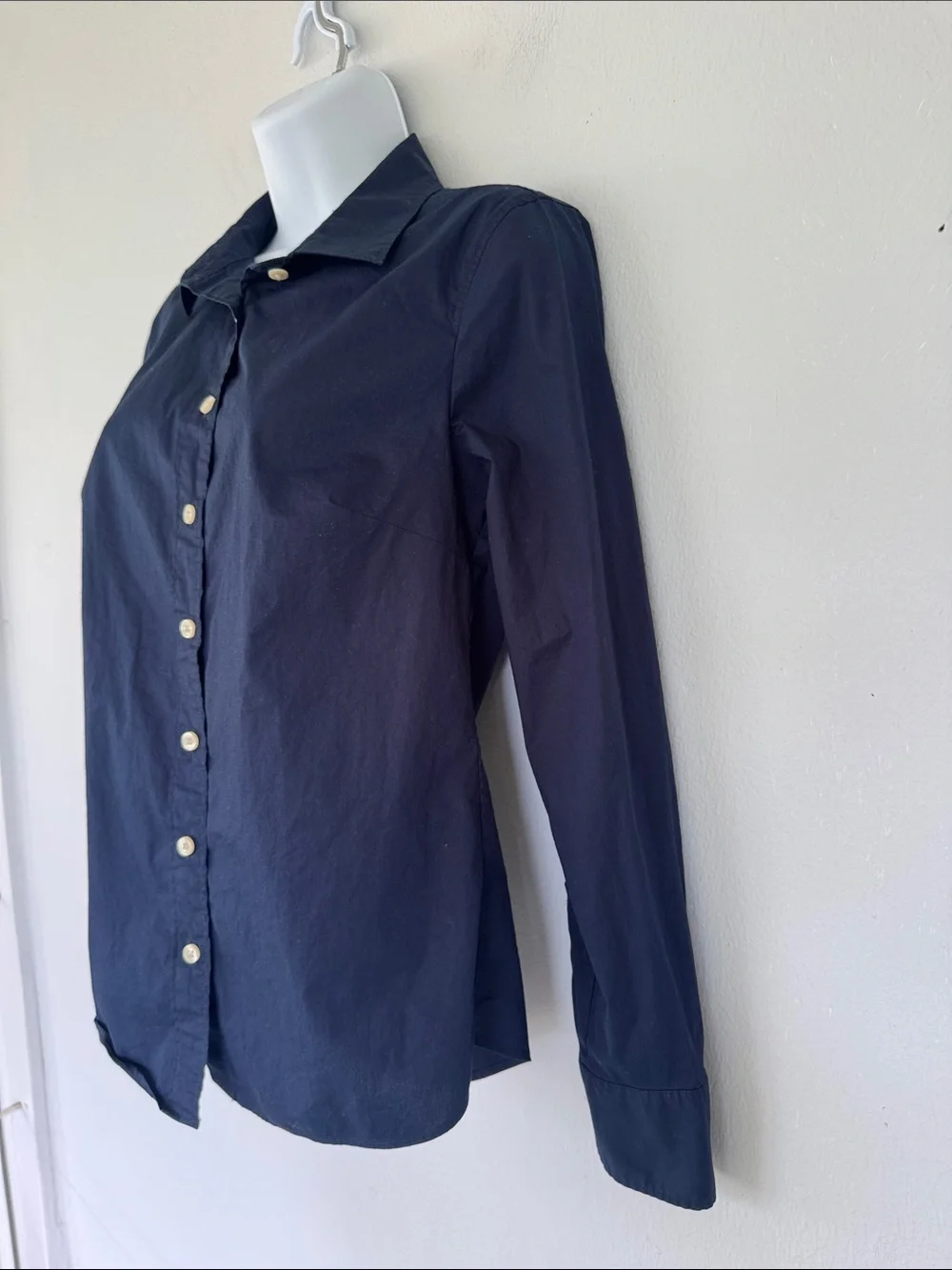 J. Crew navy blue cotton stretch blend button down dress shirt size XS - Picture 6 of 10